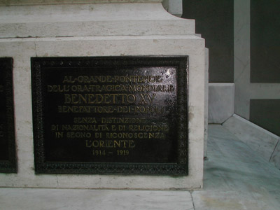  A Benedetto XV benefattore dei popoli 