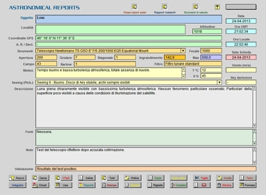  Report astronomico 