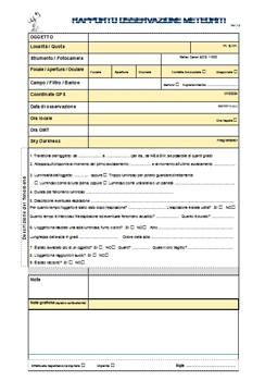  Report osservazione fenomeni meteorici 