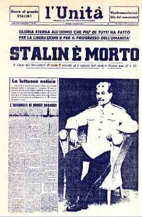  L'Unità del 6 marzo 1953 listata a lutto 